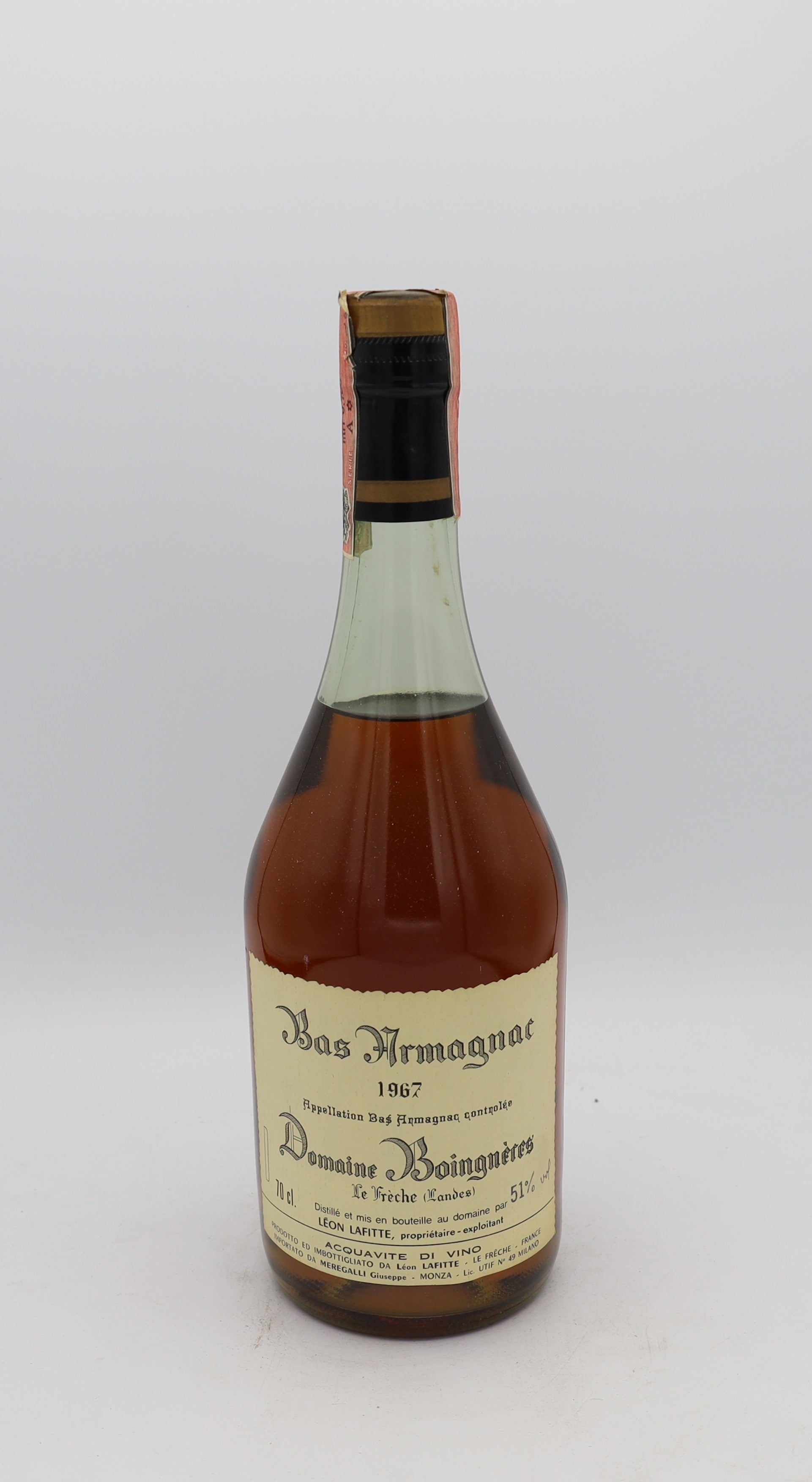 Domaine Boingneres Bas-Armagnac Vintage 1967, Reserved Treasures Club edition – rare vintage brandy with rich, complex flavors, perfect for collectors.