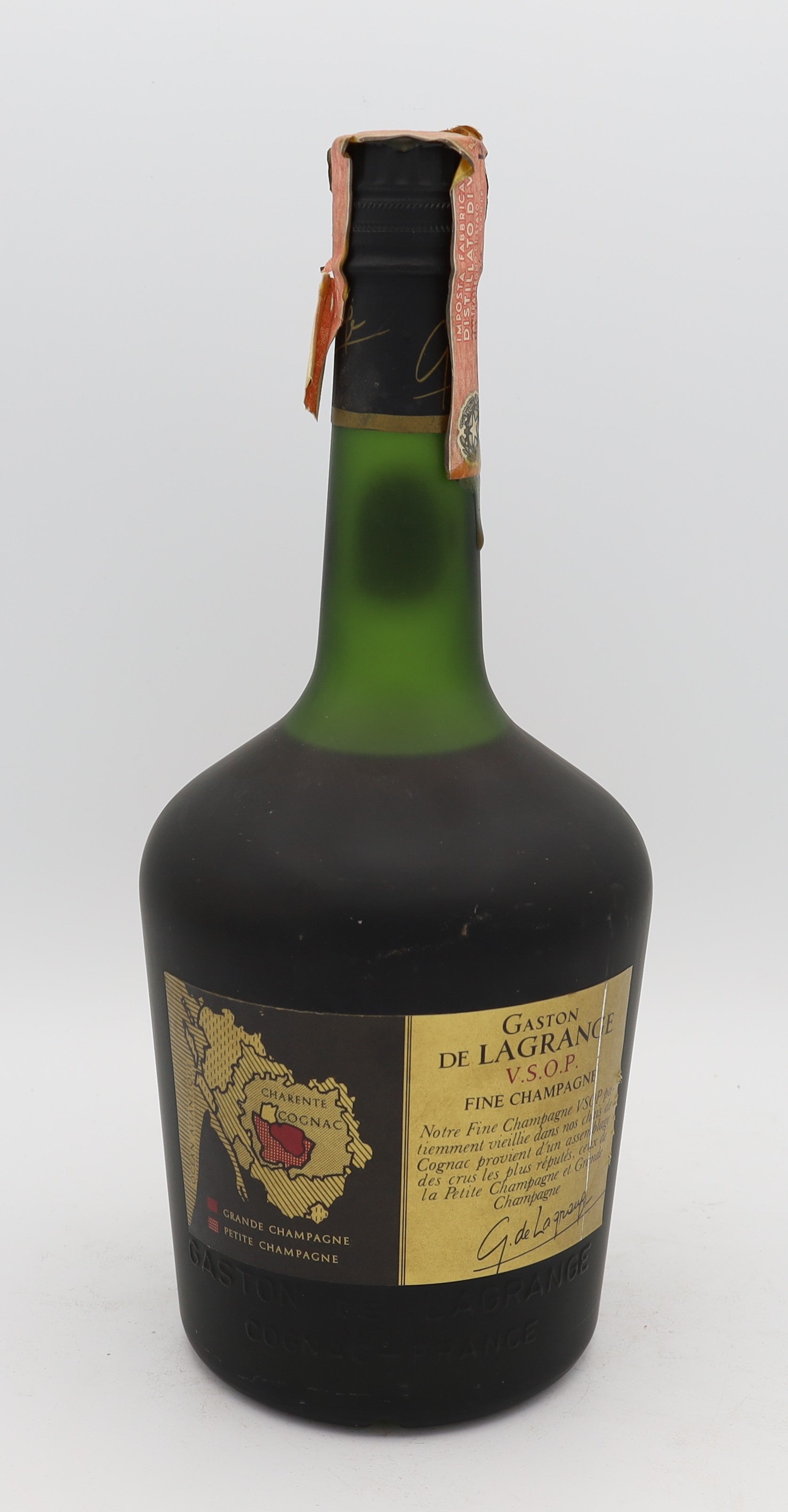 Gaston de Lagrange VSOP Cognac Vintage 1970s – premium French brandy with rich amber color, smooth and elegant flavors, aged to perfection, ideal for collectors and connoisseurs.