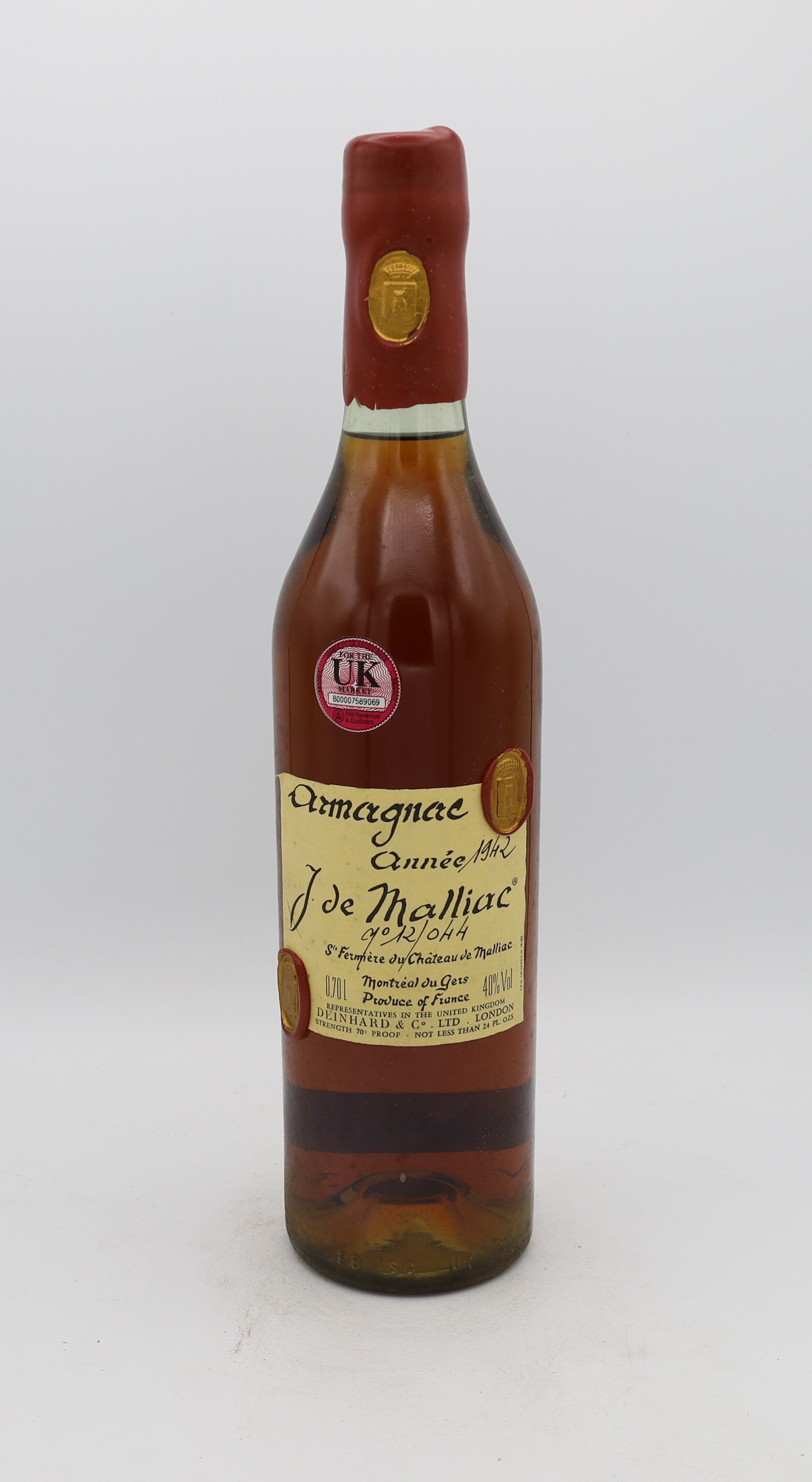 J. de Malliac Armagnac Vintage 1942