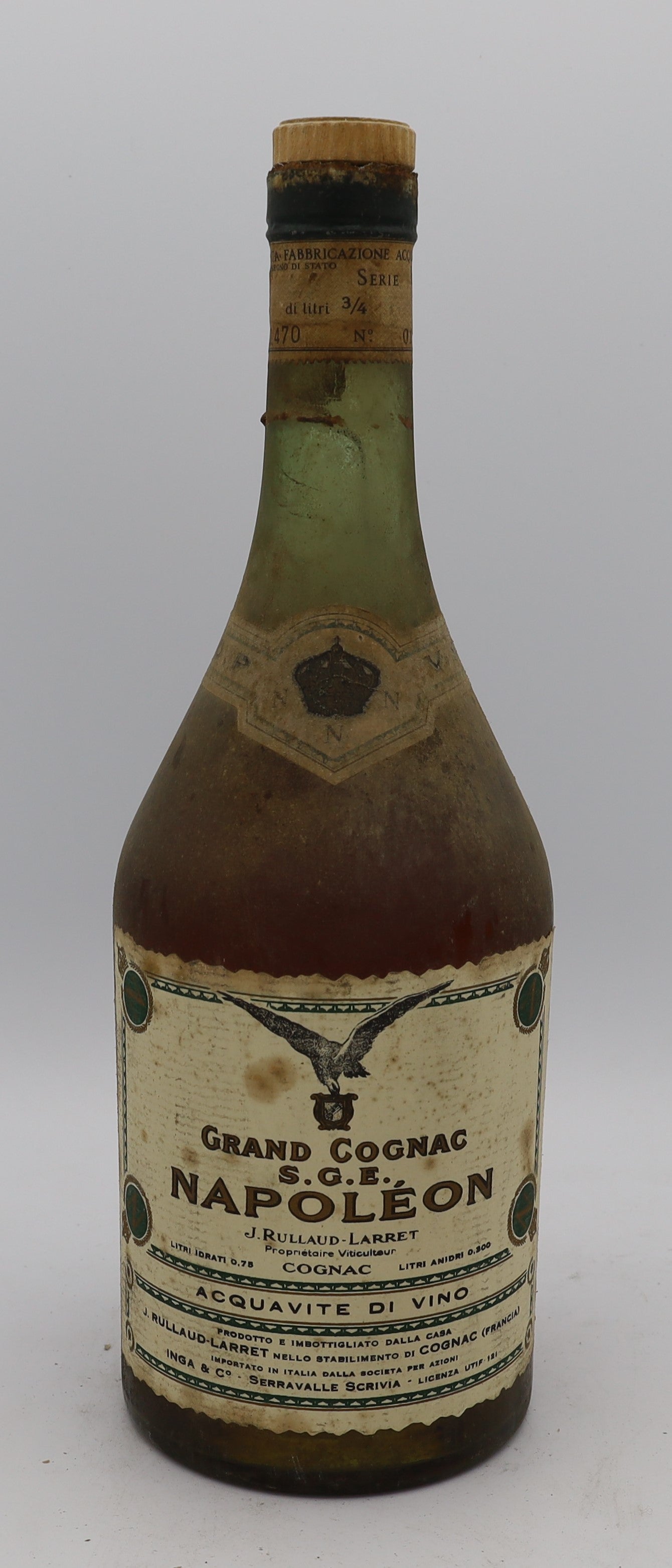 ブランデー J. Rullaud-Larret Cognac Napoleon Rullaud-Larret Cognac 1960's - Complex and Elegant Finish