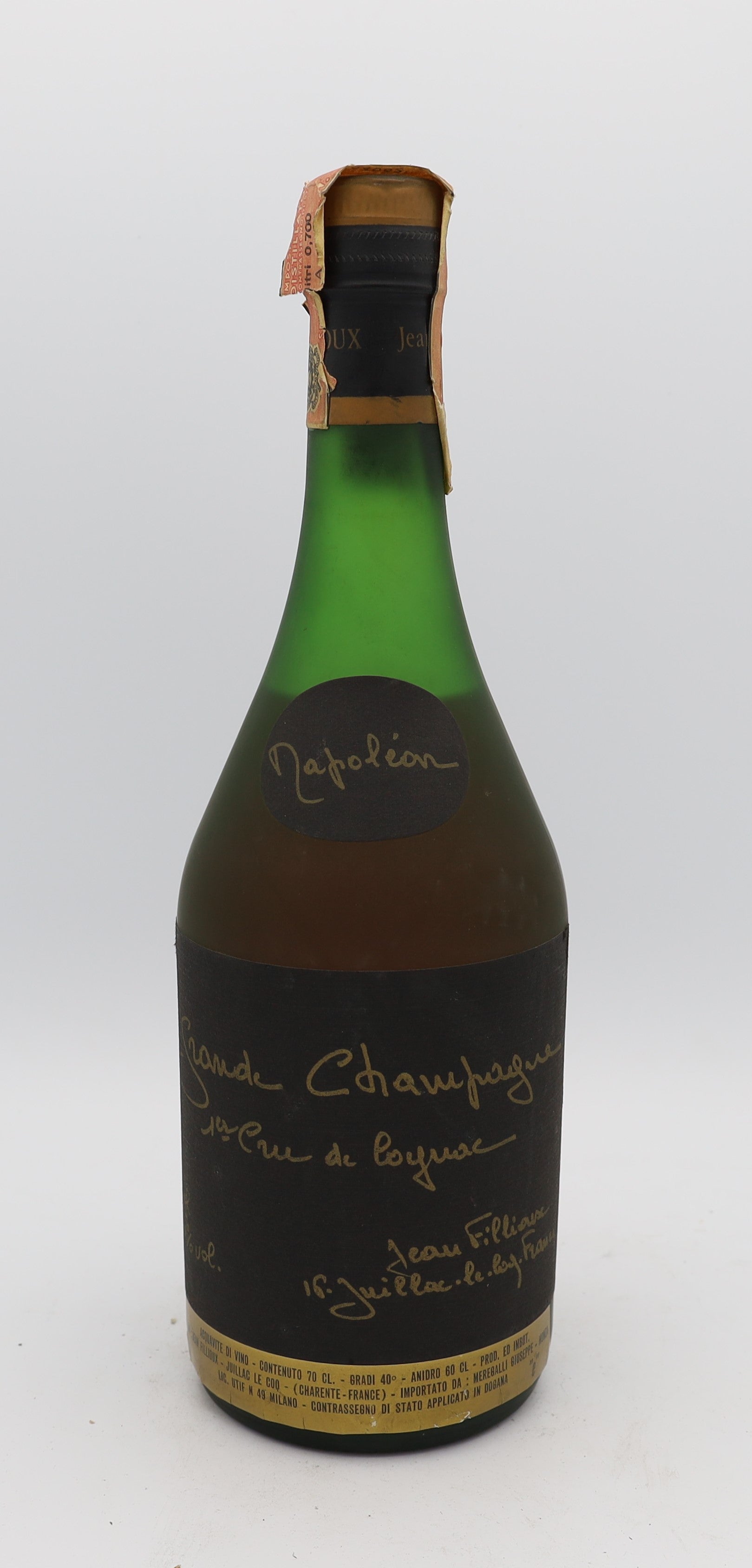 Jean Fillioux Napoleon Cognac Grande Champagne – premium aged French brandy from the Grande Champagne region, offering rich, complex flavors with smooth, refined character.