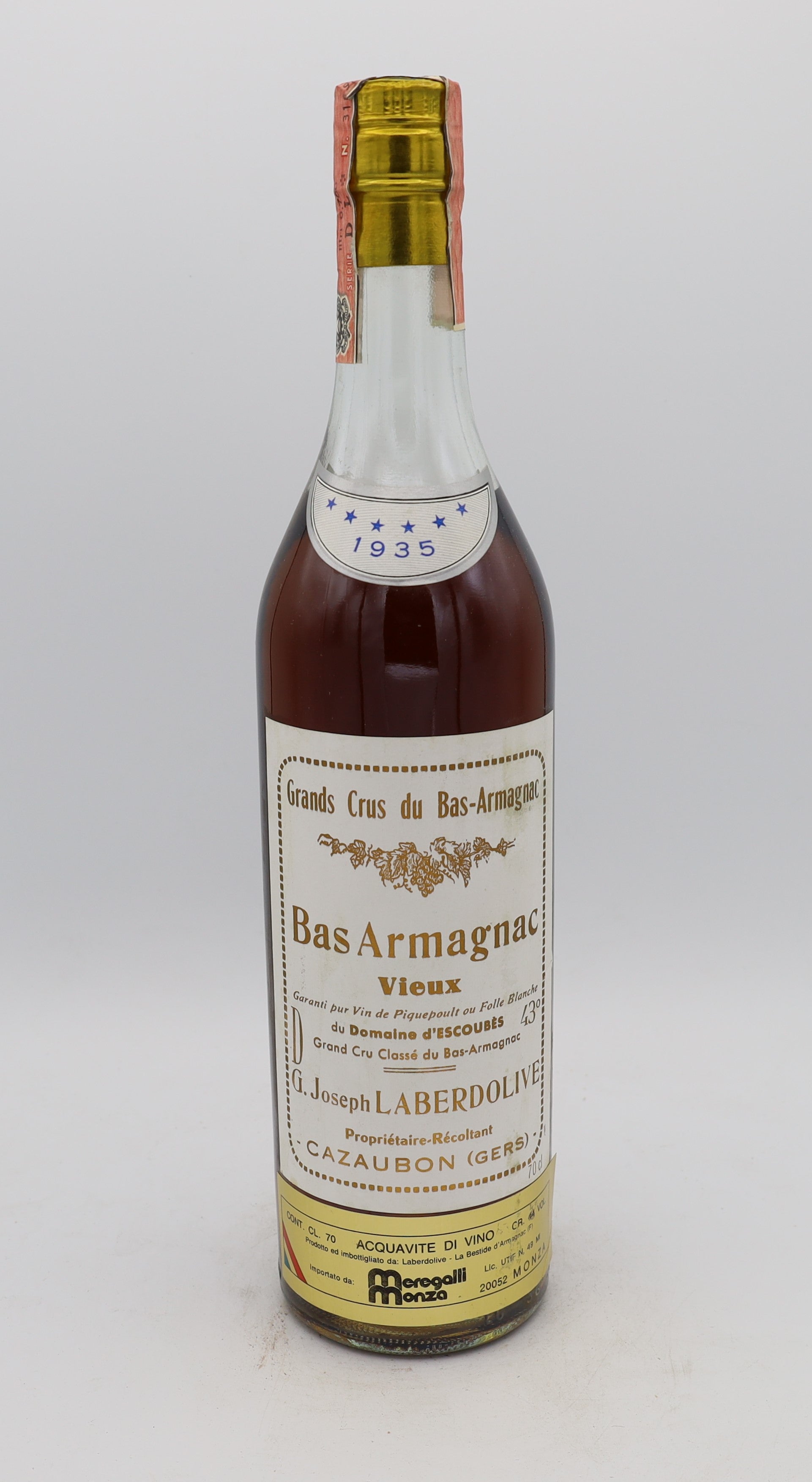 Laberdolive Vieux Bas Armagnac Vintage 1935