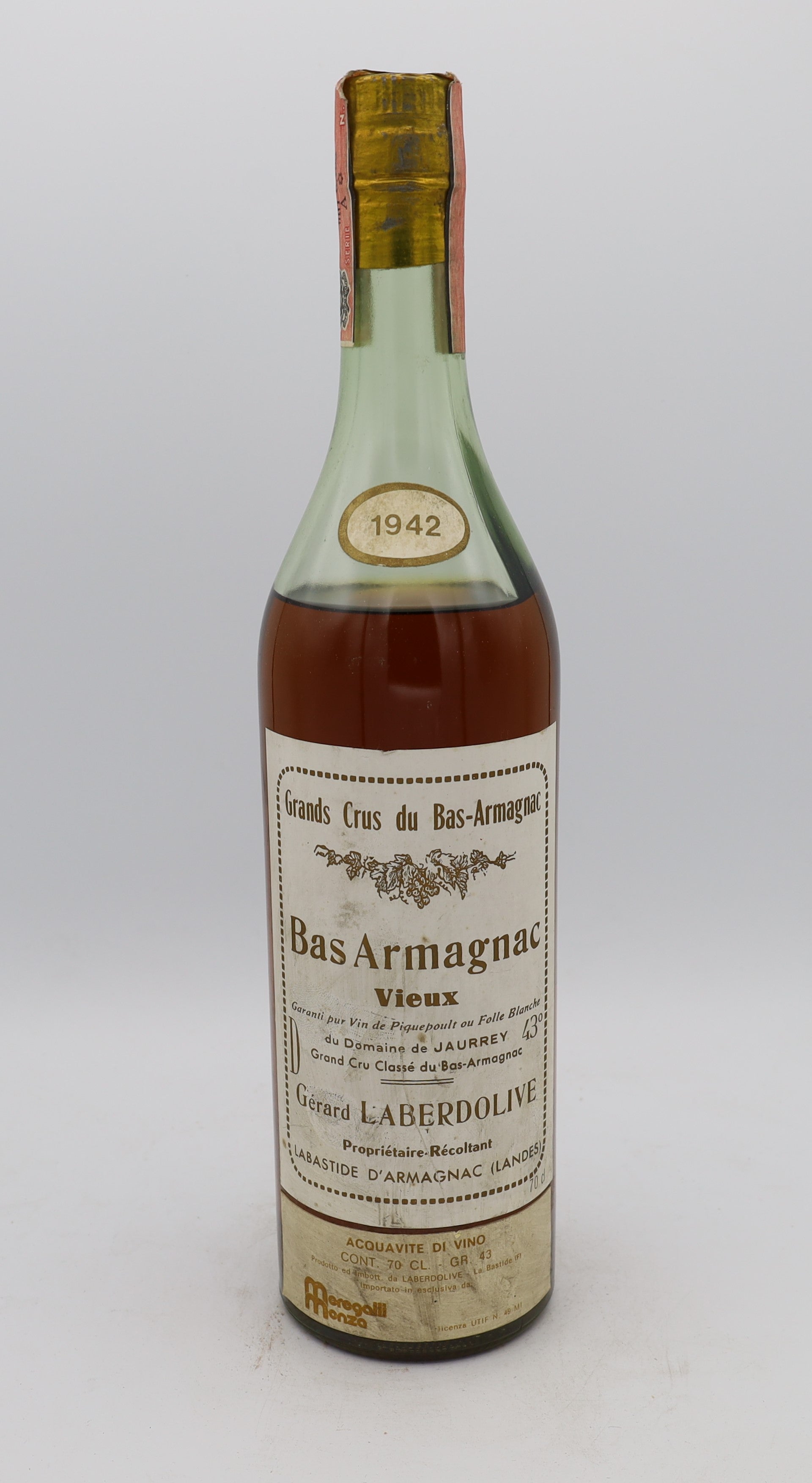 Laberdolive Vieux Bas Armagnac Vintage 1942