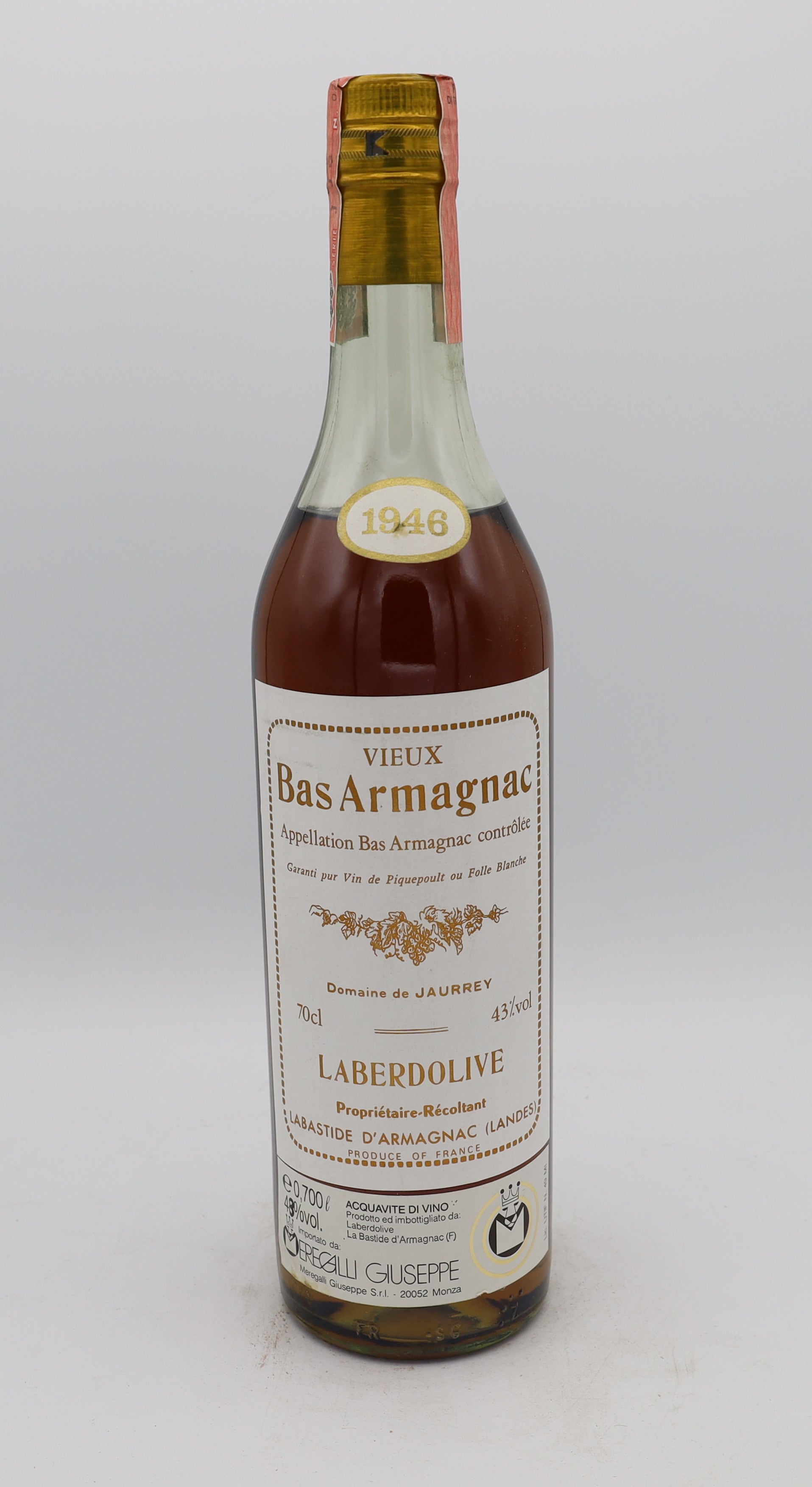Laberdolive Vieux Bas Armagnac Vintage 1946