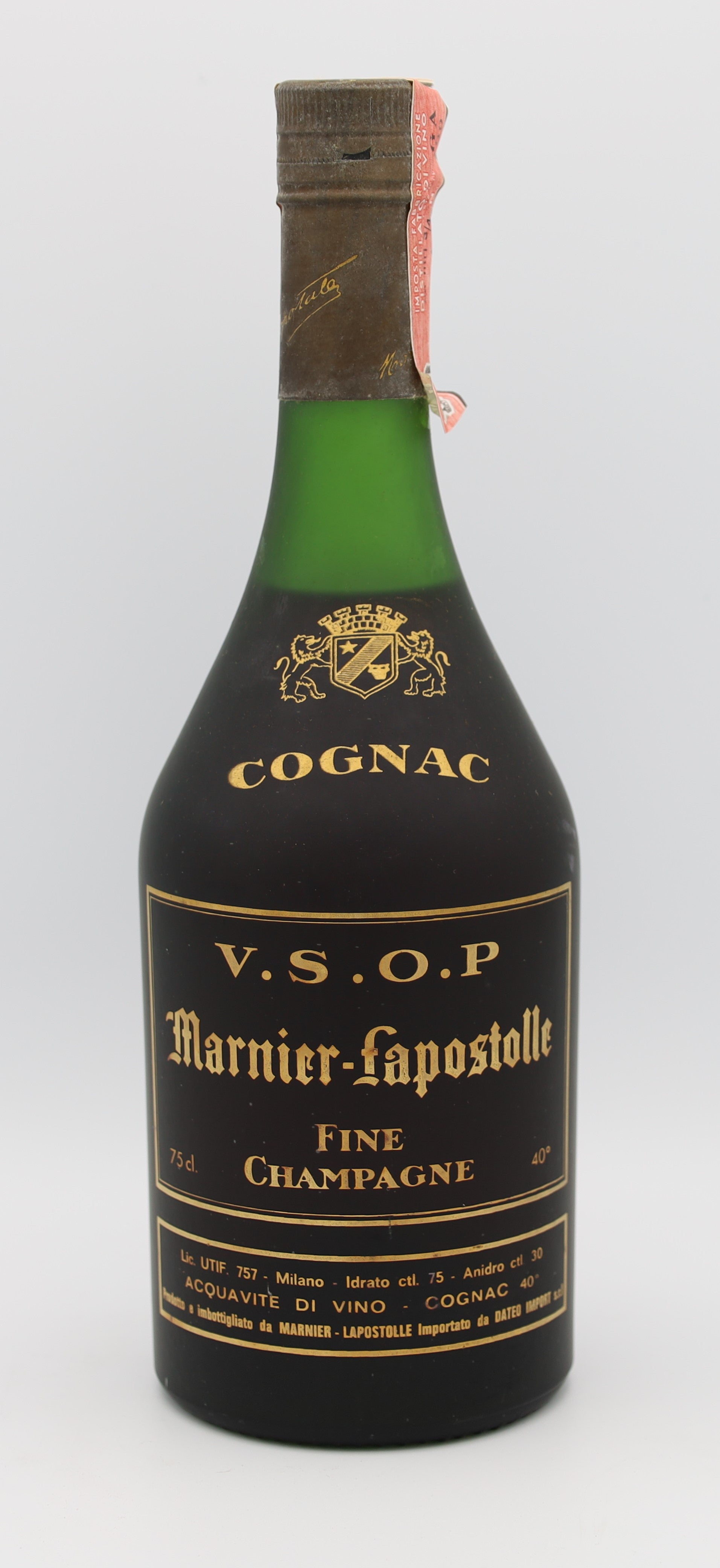 Marnier Lapostolle VSOP Cognac 1970s – premium French brandy with rich amber color, smooth and refined flavors, ideal for collectors and connoisseurs.