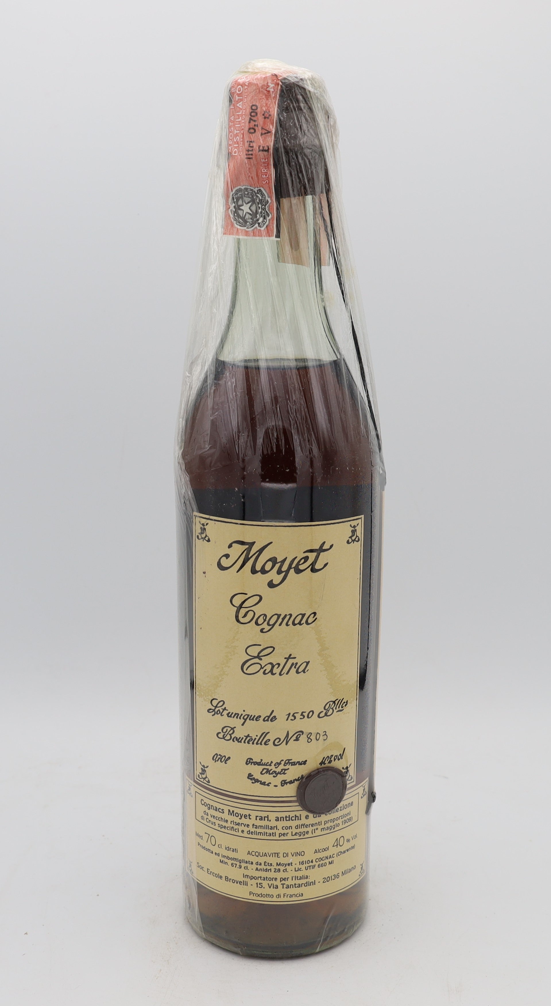Moyet Cognac Extra – limited edition French cognac, 1 of 1550 bottles, Reserved Treasures Club collectible for connoisseurs