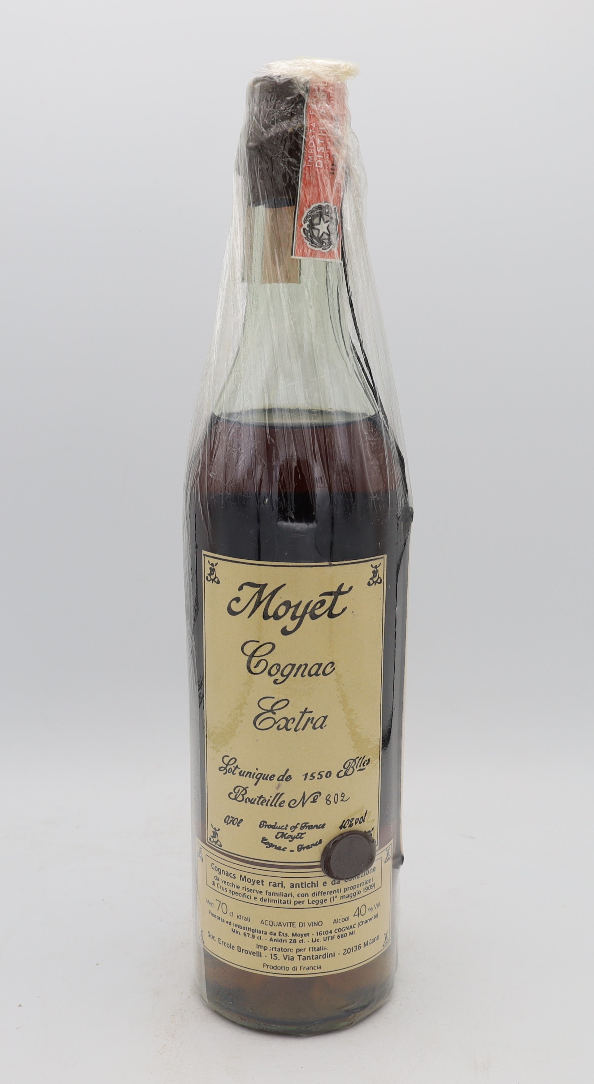 Moyet Cognac Extra – limited edition French cognac, 1 of 1550 bottles, Reserved Treasures Club collectible for connoisseurs