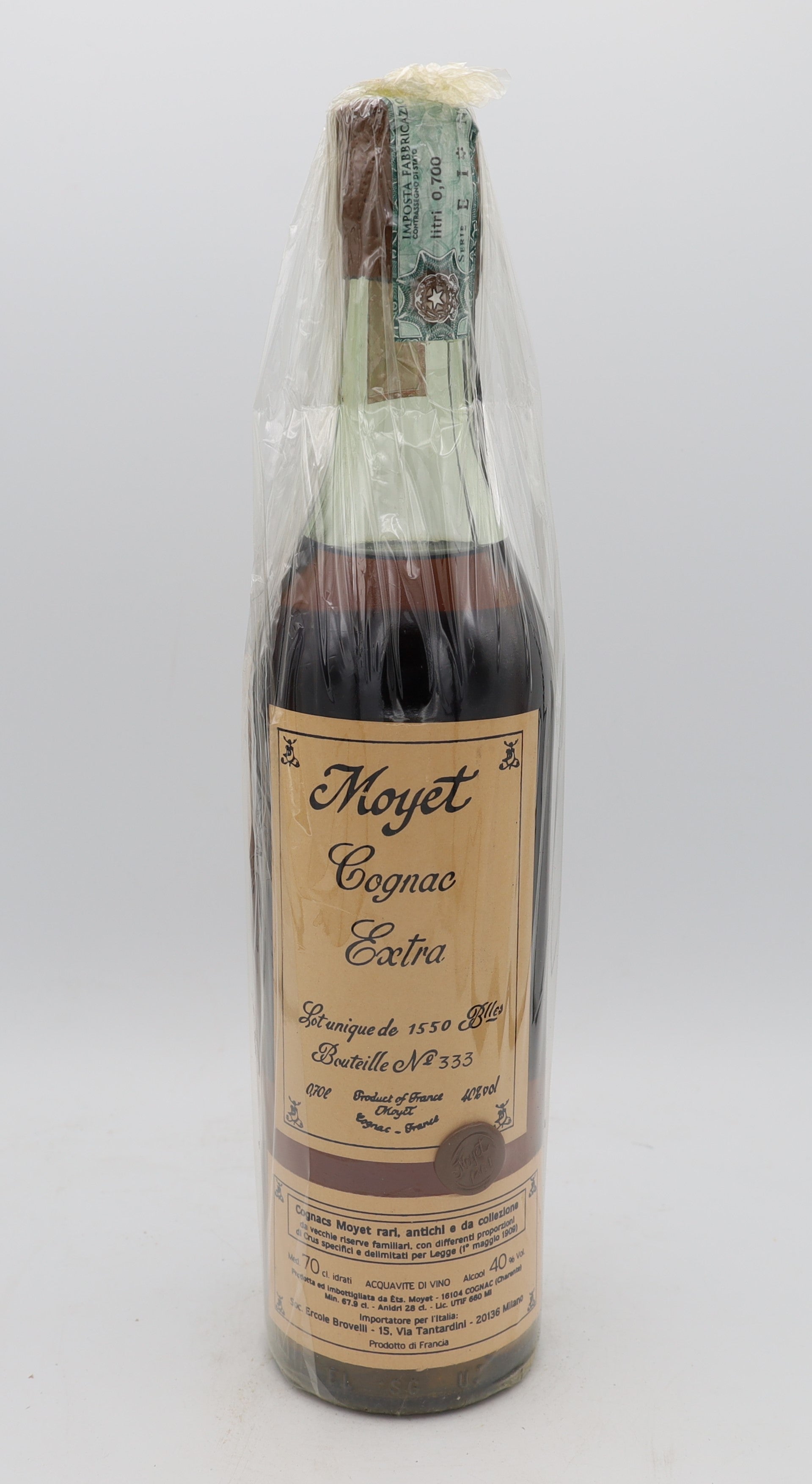 Moyet Cognac Extra – limited edition French cognac, 1 of 1550 bottles, Reserved Treasures Club collectible for connoisseurs