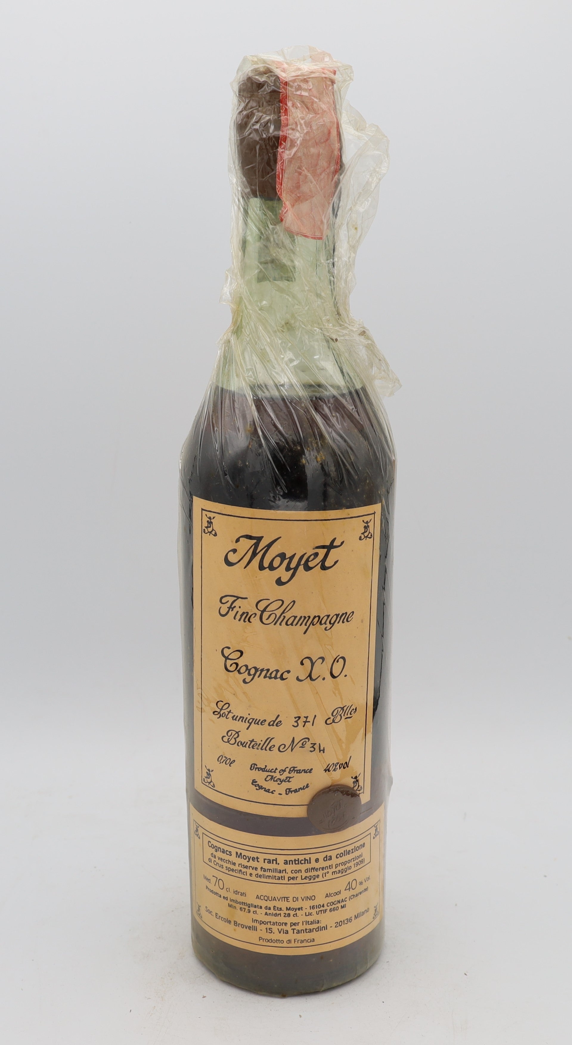 Moyet Fine Champagne XO Cognac – limited edition French cognac, 1 of 371 bottles, rare collectible for connoisseurs