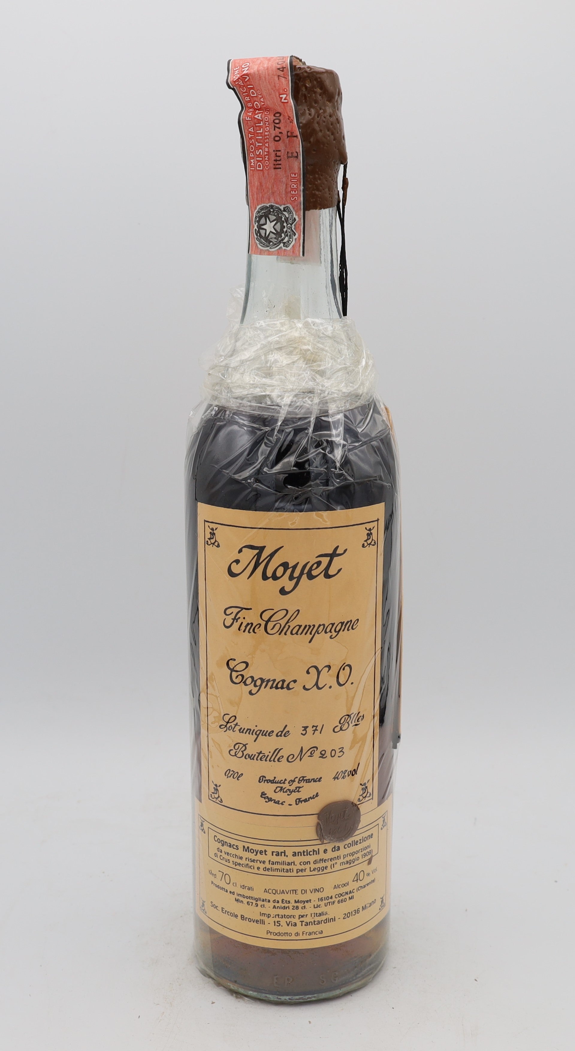 Moyet Fine Champagne XO Cognac – limited edition French cognac, 1 of 371 bottles, rare collectible for connoisseurs