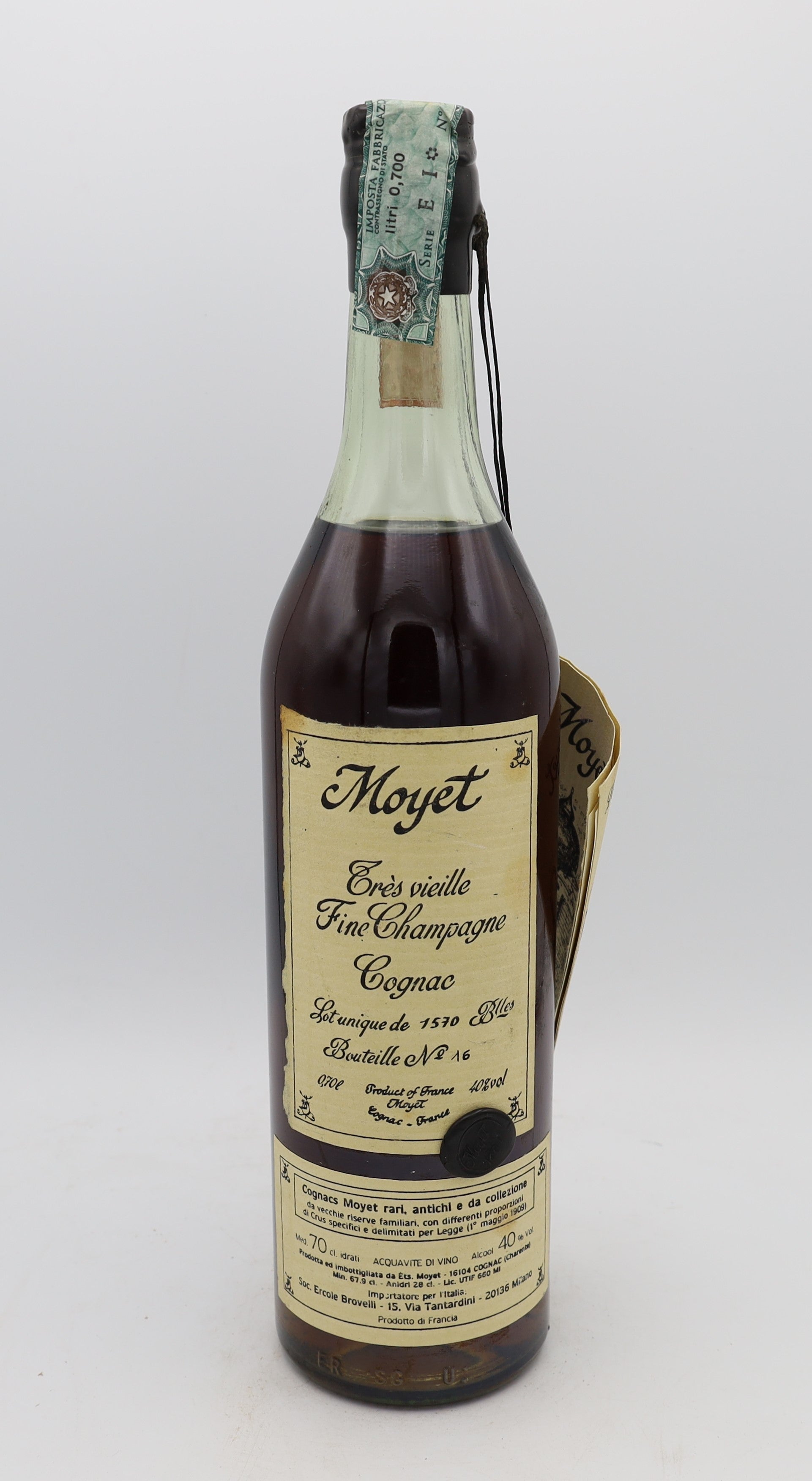 Moyet Très Vieille Fine Champagne Cognac – limited edition French cognac, 1 of 1570 bottles, collectible for connoisseurs