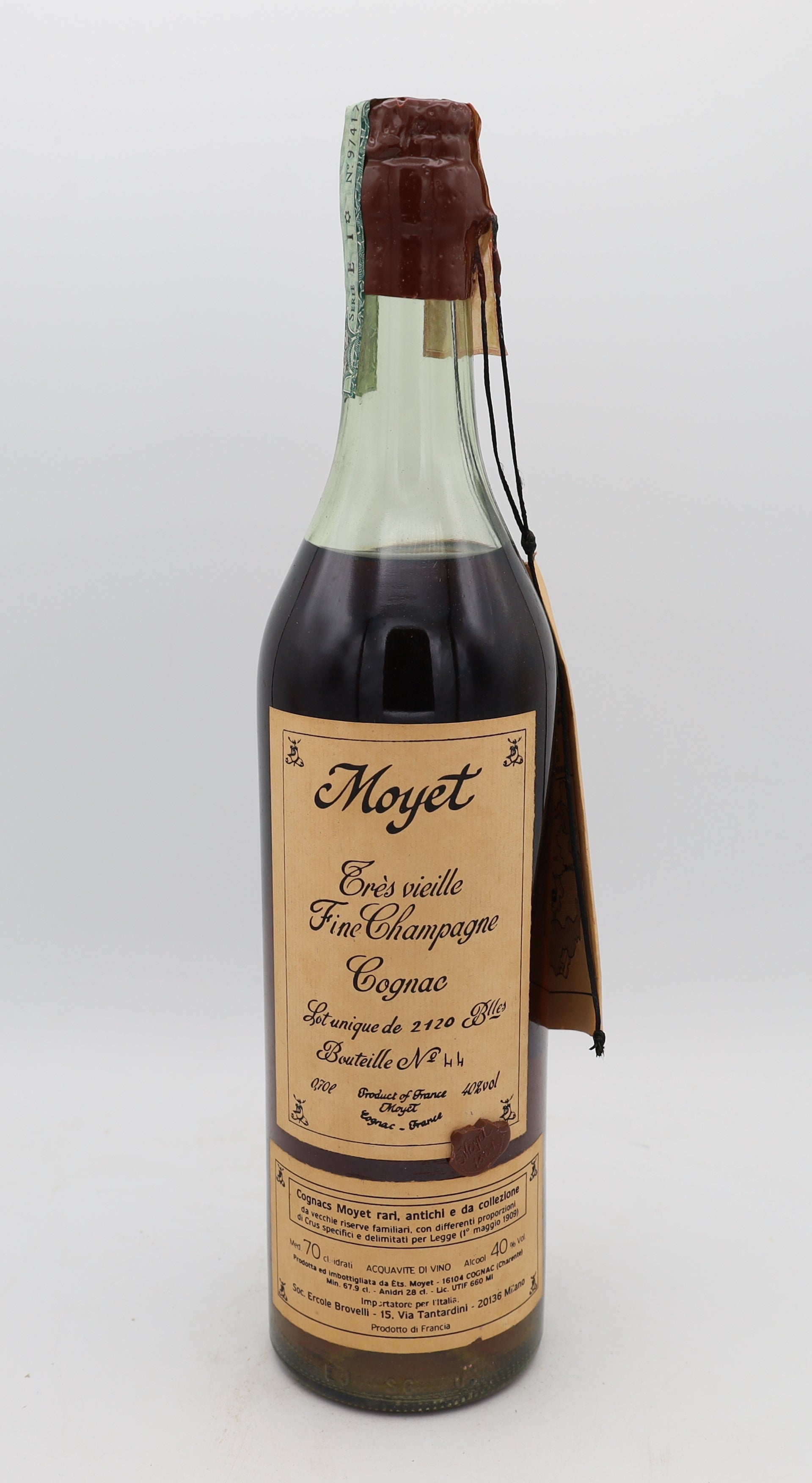 Moyet Très Vieille Fine Champagne Cognac – limited edition French cognac, 1 of 2120 bottles, collectible for connoisseurs