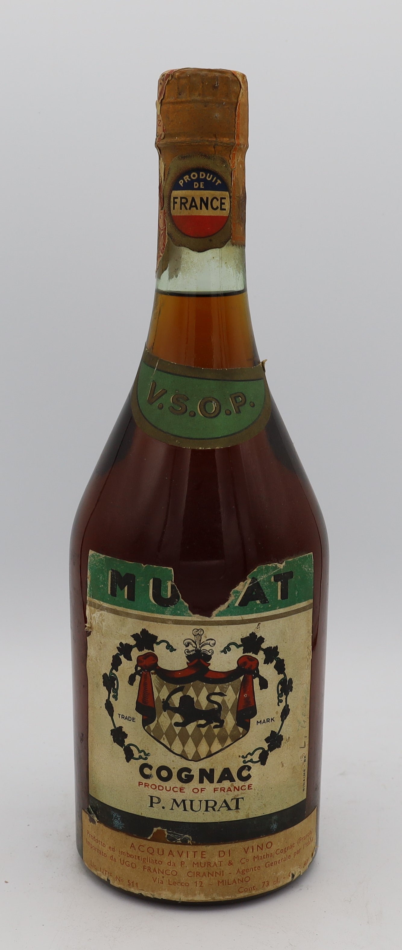 P. Murat VSOP Cognac – premium French brandy with smooth, rich flavors and amber color, ideal for collectors and connoisseurs.