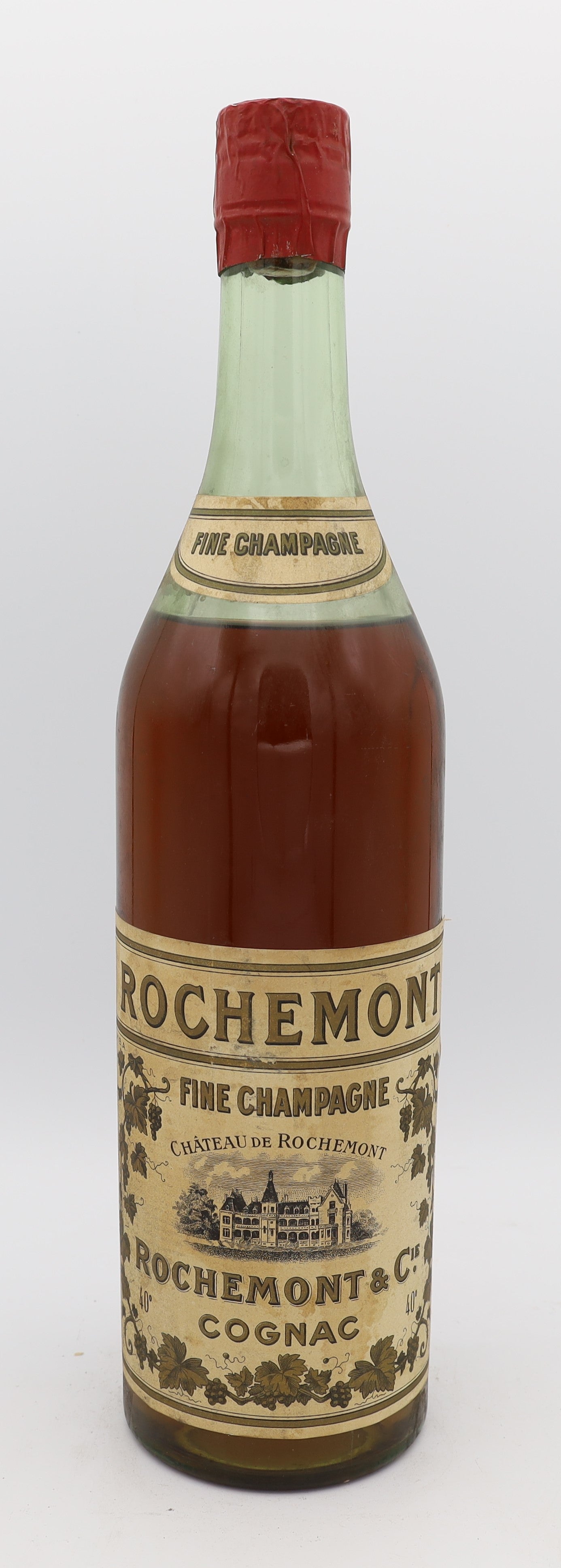 Rochemont Fine Champagne Cognac – premium French brandy from Château du Rochemont, featuring rich amber color, smooth and elegant flavors, ideal for collectors and connoisseurs.