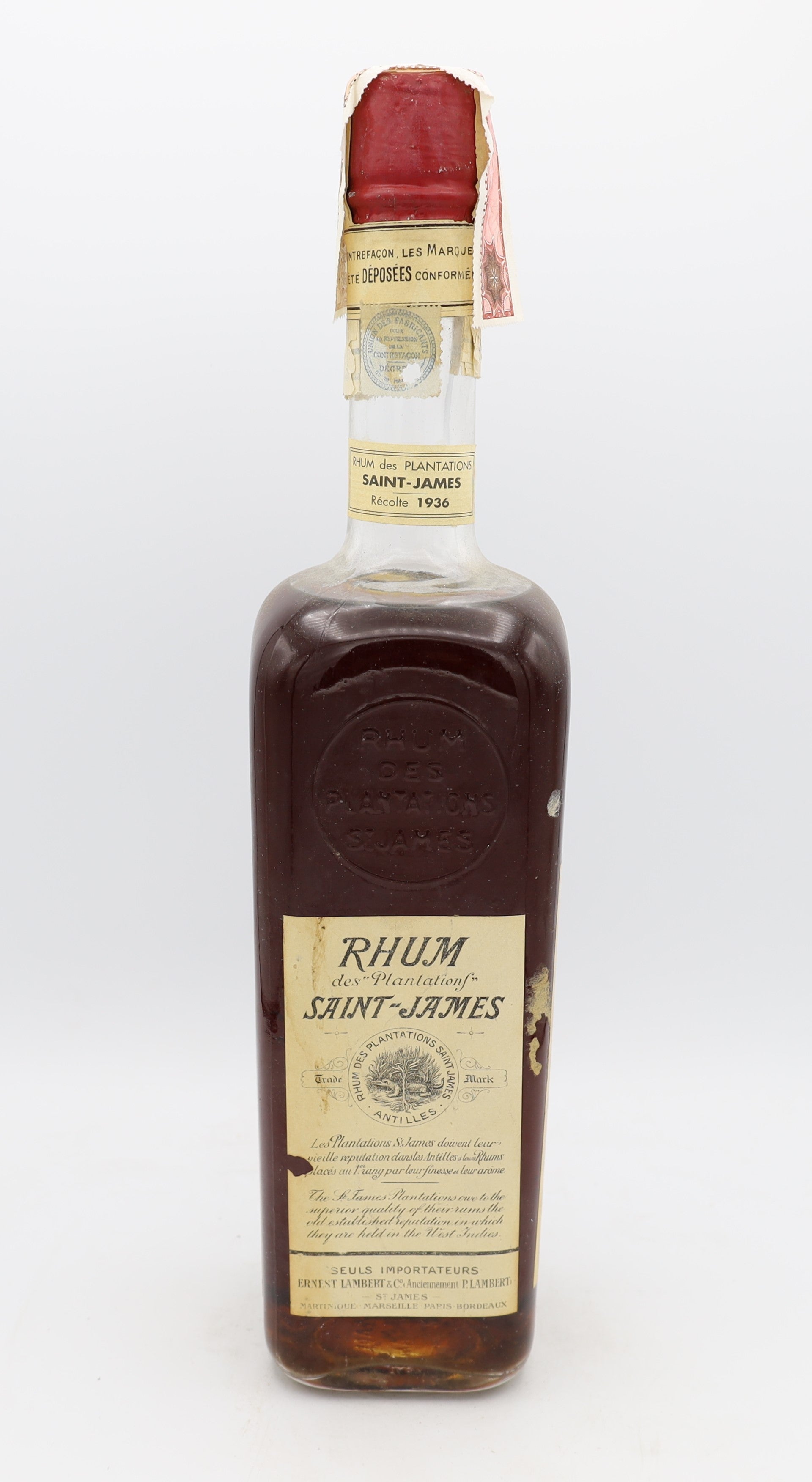 Saint James Agricole Rum Recolte 1936