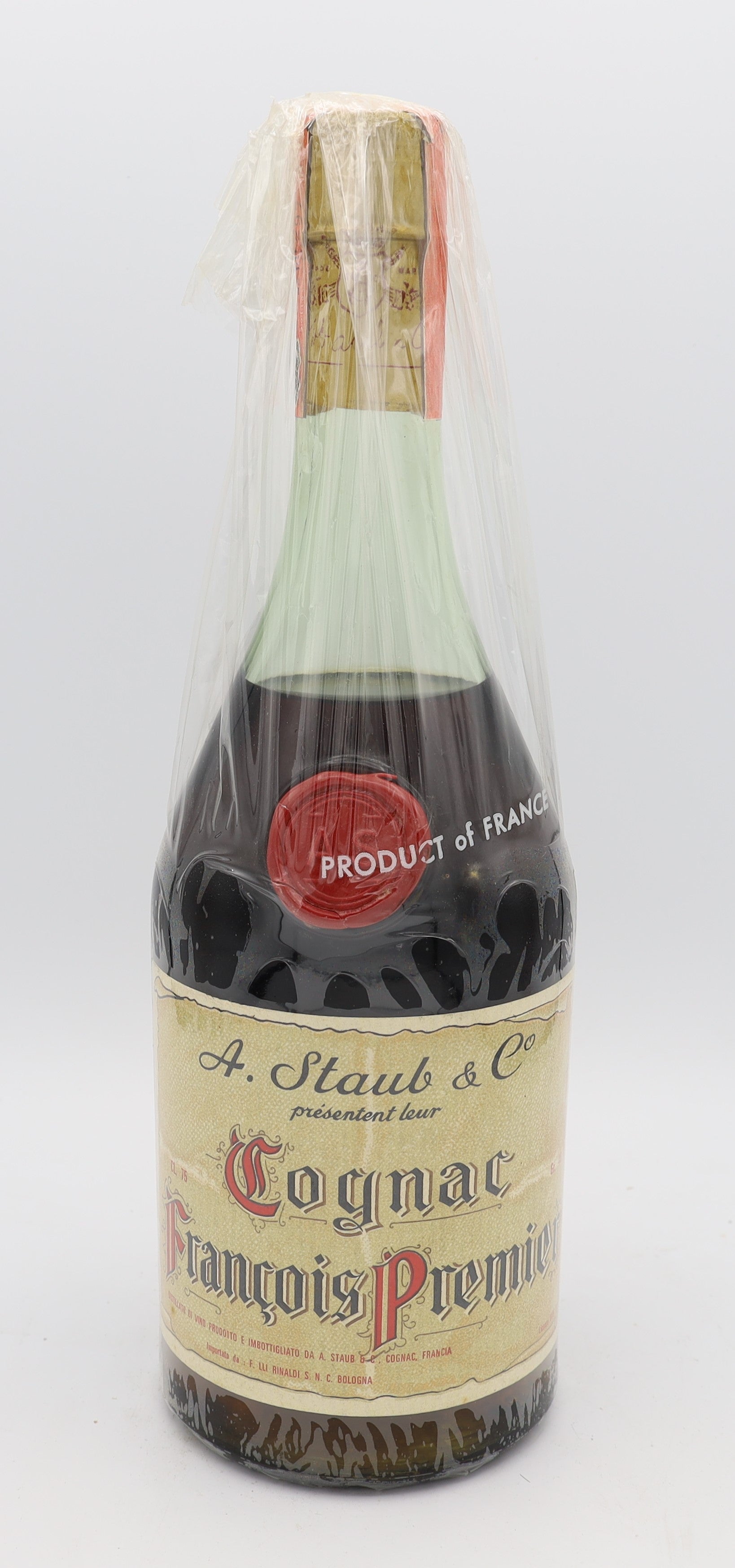 Staub Cognac – François Premier, premium French brandy, rich amber color with refined and complex flavors, ideal for collectors and connoisseurs.